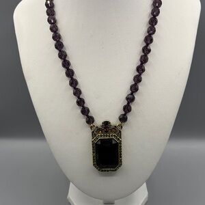 Heidi Daus Faux Amethyst with Swarovski Crystals Pendant Necklace JP431